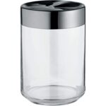 ALESSI - "JULIETA" Barattolo ermetico in vetro con coperchio in acciaio inox 18/10, disponibile in 4 capacità, *50 cl*, *75 cl*, *1 litro* e *1,5 lt.* - 1 litro