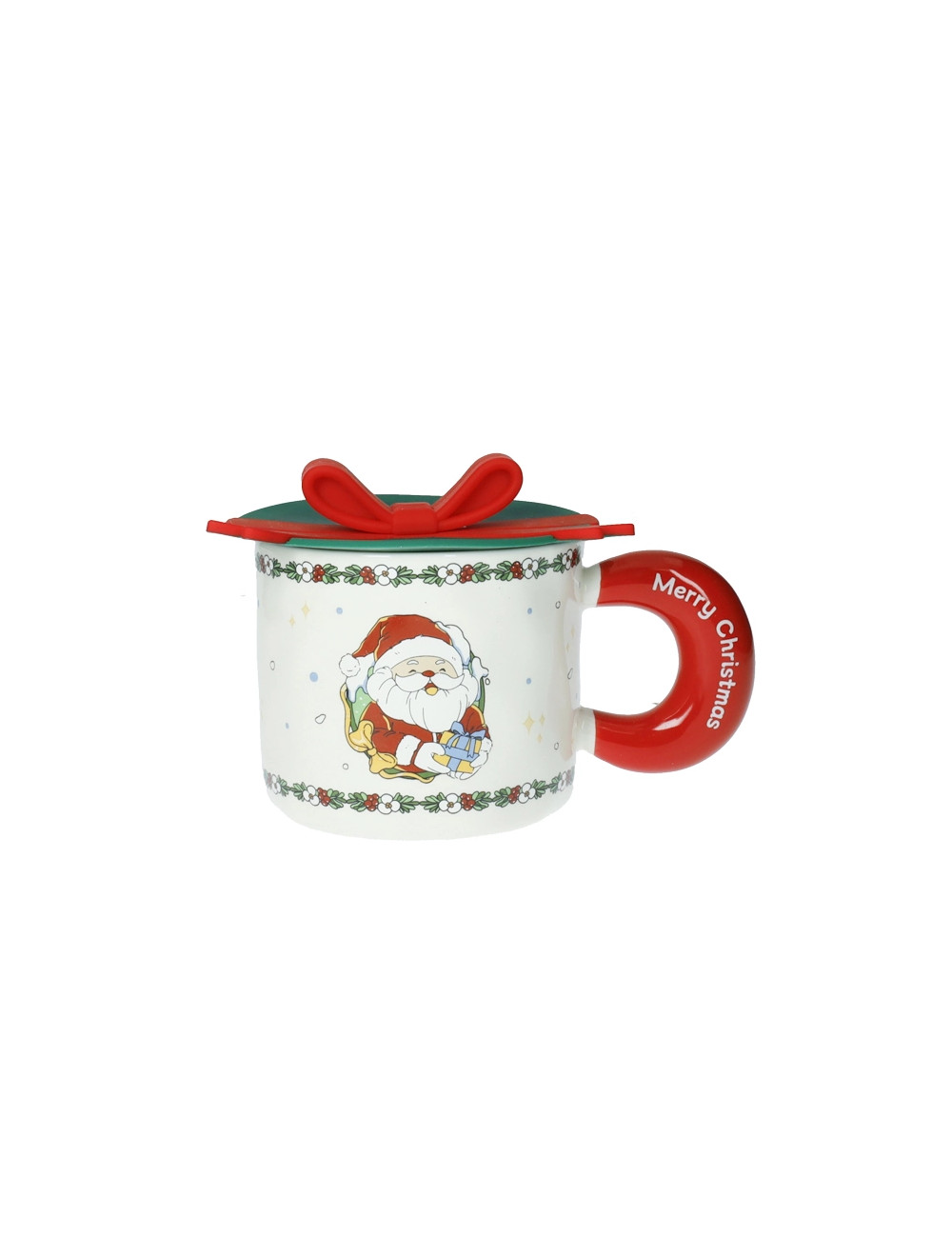 BRANDANI - Mug con fiocco rosso e tappo in silicone - immagine 1