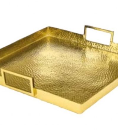 Vassoio quadrato oro 41 cm