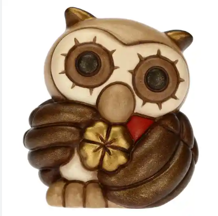 THUN - Mini animale Gufo con quadrifoglio