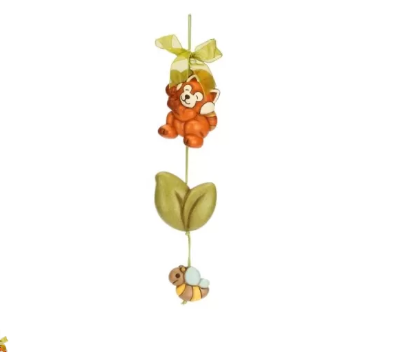 THUN - OTTO DREAMER Acchiappasogni con panda rosso e ape