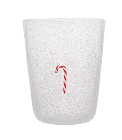 Bicchiere acqua in vetro soffiato con Bastoncino - "XMAS GLASS"