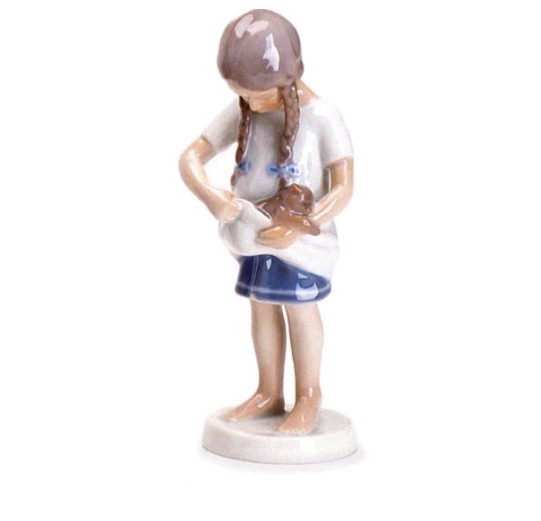 Ragazza con gatto Royal Copenhagen