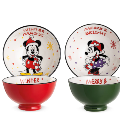 Set 2 coppette Winter Magic Mickey Mouse Minnie Mouse di Egan