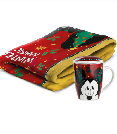 Set plaid+tisaniera Winter Magic Mickey Mouse di Egan
