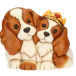 THUN - Coppia cani cavalier king in ceramica grande
