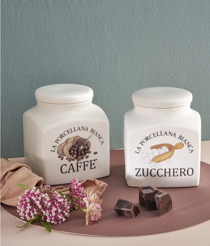 Barattolo Caffe' Conserva La porcellana bianca - immagine 3
