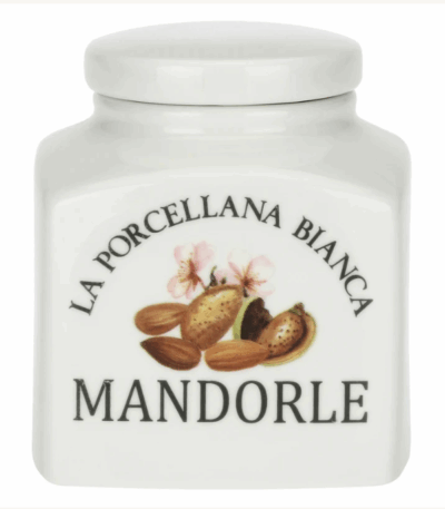 Barattolo Mandorle Conserva La porcellana bianca