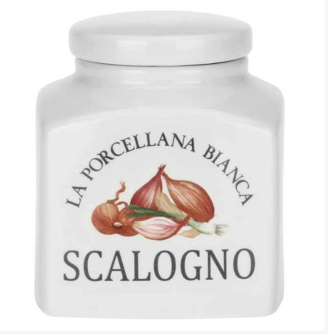 Barattolo Scalogno Conserva La porcellana bianca