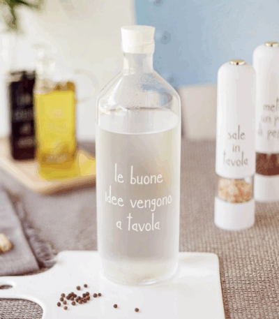 Bottiglia "le buone idee vengono a tavola" Simple Day