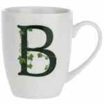 mug con lettera, mug porcellana bianca, tazza personalizzata, tazza iniziale, mug elegante, mug la porcellana bianca, tazza colazione, tazza caffè, idea regalo tazza, accessori cucina porcellana