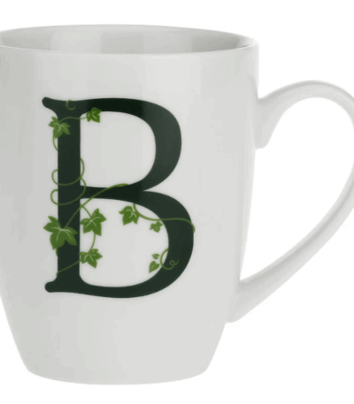 mug con lettera, mug porcellana bianca, tazza personalizzata, tazza iniziale, mug elegante, mug la porcellana bianca, tazza colazione, tazza caffè, idea regalo tazza, accessori cucina porcellana