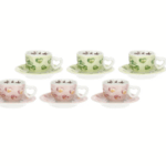 THUN - Set 6 tazzine espresso Cuori in fiore