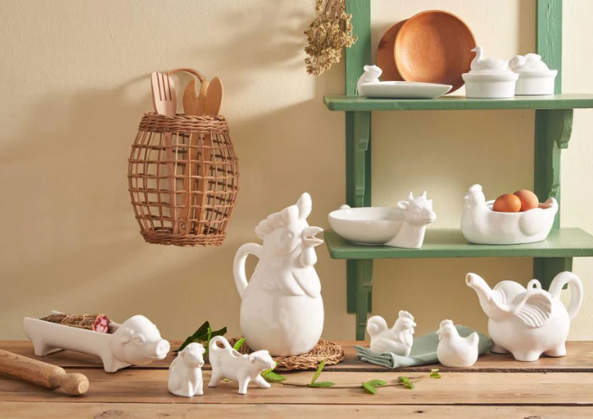 Set Sale E Pepe Gallo Gallina Fattoria La porcellana bianca - immagine 5