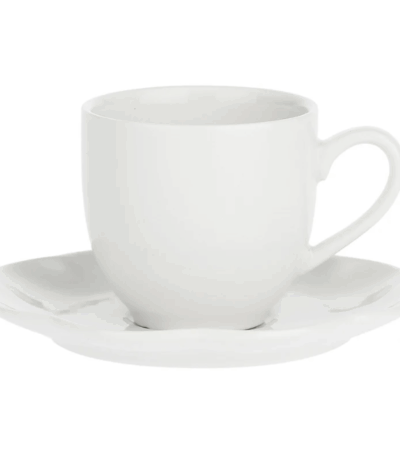 Set da 6 Tazza Caffe' Villadeifiori La porcellana bianca