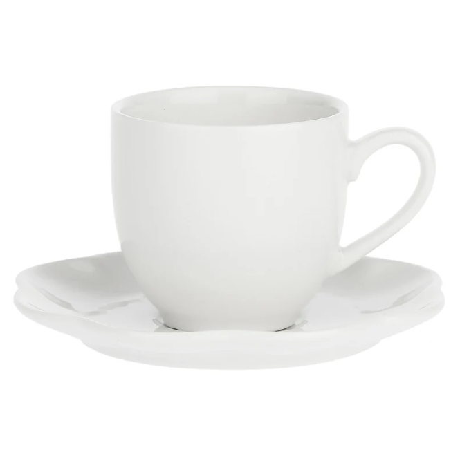 Set da 6 Tazza Caffe' Villadeifiori La porcellana bianca