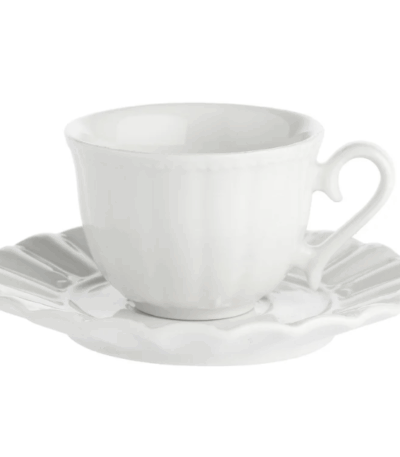 Set da 6 Tazza Caffe' con piattino Ducale La porcellana bianca