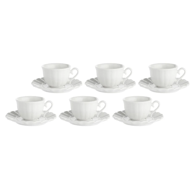 Set da 6 Tazza Caffe' con piattino Ducale La porcellana bianca - immagine 2