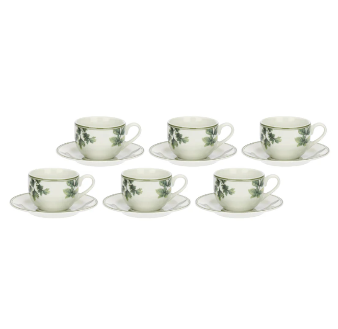 Set da 6 tazza the con piattino La porcellana bianca - immagine 2