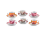 Set 6 tazzine con piattino fiori